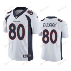 Greg Dulcich 80 Denver Broncos White Vapor Limited Jersey