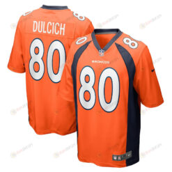 Greg Dulcich Denver Broncos Game Player Jersey - Orange