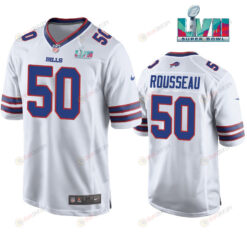 Greg Rousseau 50 Buffalo Bills Super Bowl LVII Away Player Men Jersey - White Jersey