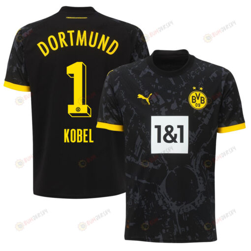 Gregor Kobel 1 Borussia Dortmund 2023-24 Away Men Jersey - Black