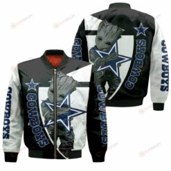 Groot Hug Dallas Cowboys Pattern Bomber Jacket