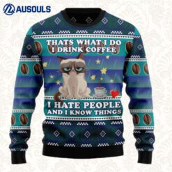 Grumpy Cat Coffee Ugly Sweaters For Men Women Unisex