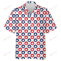 Grunge Style American Stars Circle Pattern Hawaiian Shirt