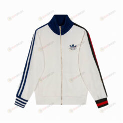Gucci Adidas Viscose Zip-Up Bomber Jacket In White