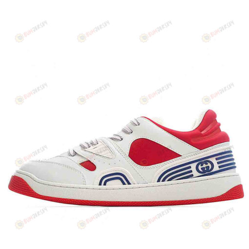 Gucci Basket Low Shoes Sneakers In White/Red