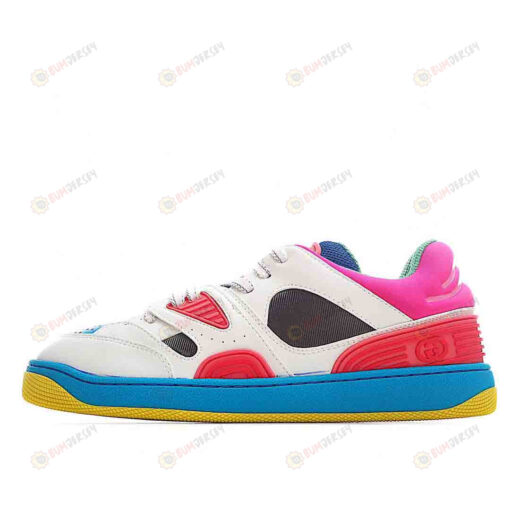 Gucci Basket Low Shoes Sneakers In White/Red/Pink