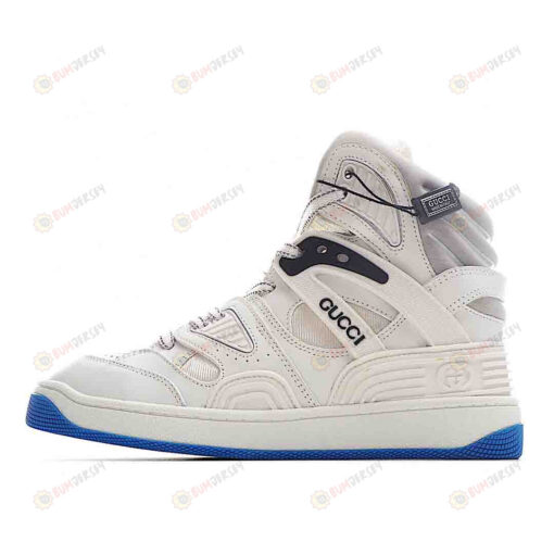 Gucci Basket Shoes Sneakers In White/Blue