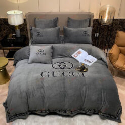 Gucci GG Heavy Velvet Bedding Set In Gray