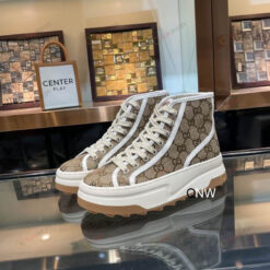 Gucci GG High-top Shoes Sneakers - Beige/Ebony Original GG Canvas