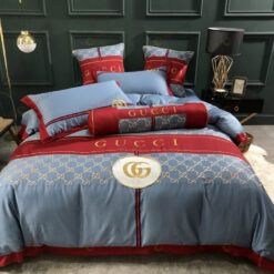 Gucci GG Long-Staple Cotton Bedding Set In Blue