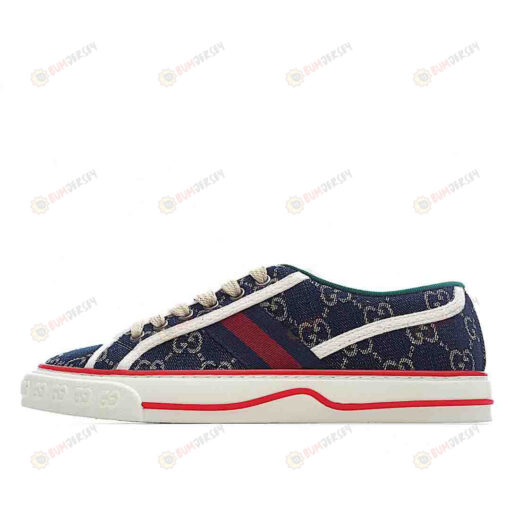 Gucci GG Tennis 1977 Blue GG Canvas Shoes Sneakers