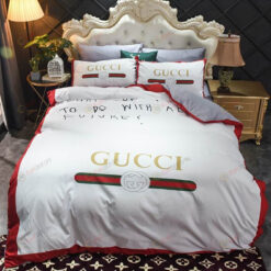 Gucci GG Web Detail Bedding Set In White/Red
