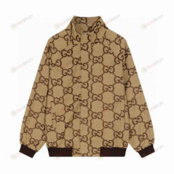 Gucci Jumbo GG Canvas Bomber Jacket In Beige/Ebony