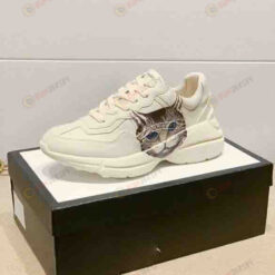 Gucci Rhyton Cat Print Shoes Sneakers - Off White