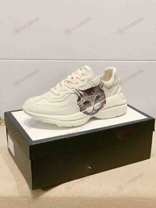 Gucci Rhyton Cat Print Shoes Sneakers - Off White