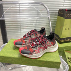 Gucci Run Shoes Sneakers In Red Technical Knit Fabric