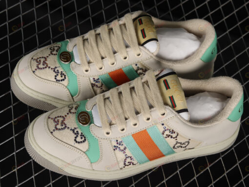 Gucci Screener Beige Fabric With Multicolor GG Shoes Sneakers