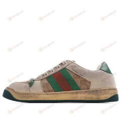 Gucci Screener GG In White Leather And GG Canvas Shoes Sneakers - Men