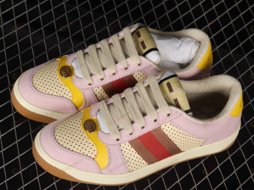 Gucci Screener Pink And Beige Shoes Sneakers