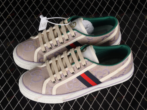 Gucci Tennis 1977 Beige And Lilac Shoes Sneakers