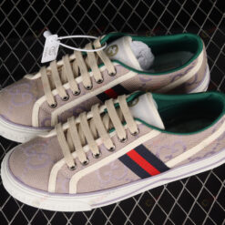 Gucci Tennis 1977 Beige And Lilac Shoes Sneakers