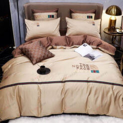 Gucci x The North Face Logo Long-Staple Cotton Bedding Set In Beige