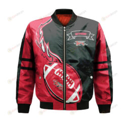 Guelph Gryphons Bomber Jacket 3D Printed Flame Ball Pattern