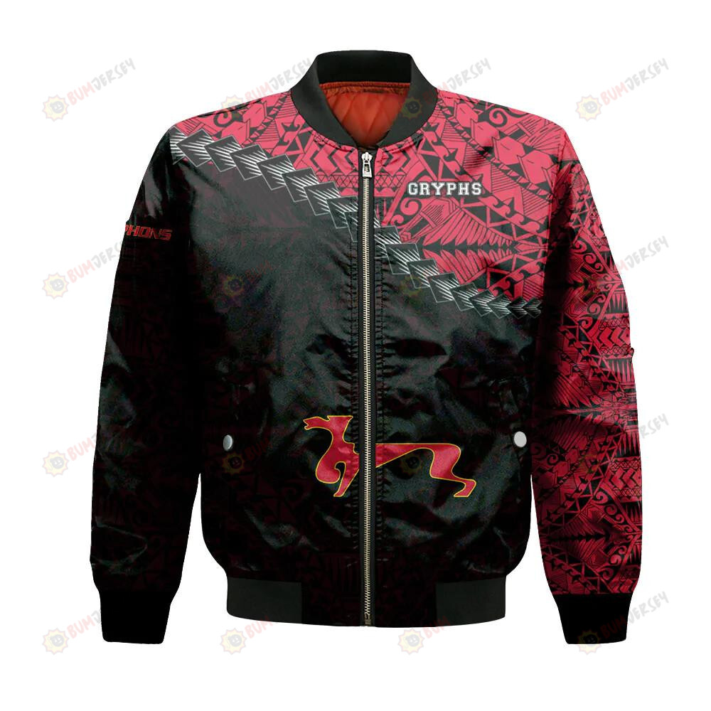 Guelph Gryphons Bomber Jacket 3D Printed Grunge Polynesian Tattoo