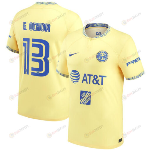 Guillermo Ochoa 13 Club America Youth 2022/23 Home Player Jersey - Yellow