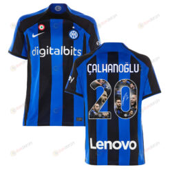 Hakan ?alhano?lu 20 Inter Milan Photos And Sign 2022-23 Home Men Jersey