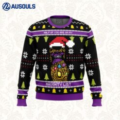 Half of you are on my NAUGHTY List Thanos Ugly Sweaters For Men Women Unisex