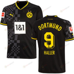 Haller 9 Borussia Dortmund Bundesliga Patch Men 2022/23 Away Jersey - Black