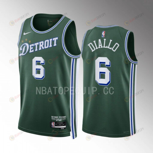 Hamidou Diallo 6 2022-23 Detroit Pistons Green City Edition Jersey Swingman