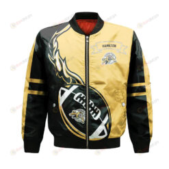 Hamilton Tiger-Cats Bomber Jacket 3D Printed Flame Ball Pattern