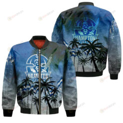 Hampton Pirates Bomber Jacket 3D Printed Coconut Tree Tropical Grunge