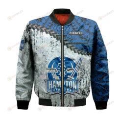 Hampton Pirates Bomber Jacket 3D Printed Grunge Polynesian Tattoo