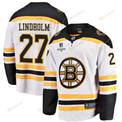 Hampus Lindholm 27 Boston Bruins Stanley Cup 2023 Playoffs Patch Away Breakaway Men Jersey - White