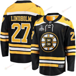 Hampus Lindholm 27 Boston Bruins Stanley Cup 2023 Playoffs Patch Home Breakaway Men Jersey - Black