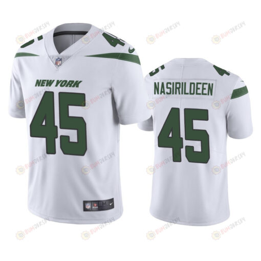 Hamsah Nasirildeen 45 New York Jets White Vapor Limited Jersey