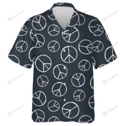 Hand Drawn Hippie Peace Symbol Hippy Pacific Sign Pattern Hawaiian Shirt