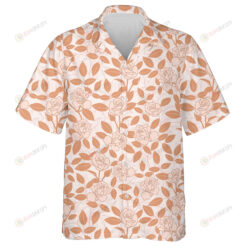 Hand Drawn Rose And Tree Branches In Coral Design Hawaiian Shirt