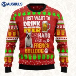 Hang With French Bulldog Ugly Sweaters For Men Women Unisex