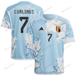 Hannah Eurlings 7 Belgium 2023 National Team Away Youth Jersey