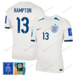 Hannah Hampton 13 England 1 Star FIFA Patch Women's National Team 2023-24 World Cup Home Men Jersey