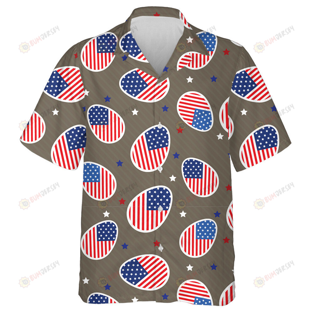 Happy Easter Patriotic Eggs With American Flag Pattern Hawaiian Shirt