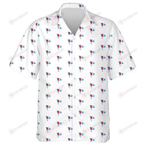 Happy Independence Day Red White And Blue Flags Pattern Hawaiian Shirt