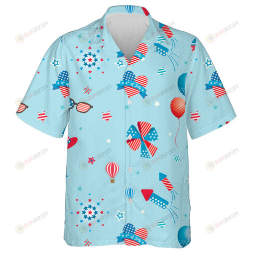 Happy Independence Day United States Of America Decorated With Ornament Hawaiian Shirt