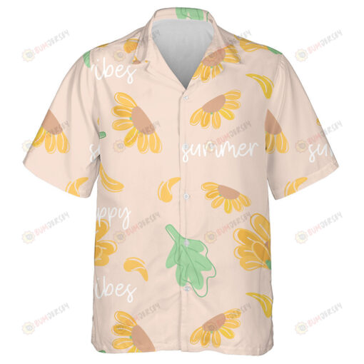 Happy Summer Vibes Sunflowers Piece On Pink Background Hawaiian Shirt