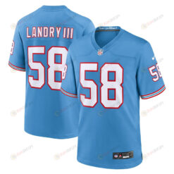 Harold Landry III 58 Tennessee Titans Oilers Throwback Alternate Game Men Jersey - Light Blue