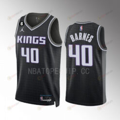 Harrison Barnes 15 Sacramento Kings Black Men Jersey 2022-23 Statement Edition Swingman